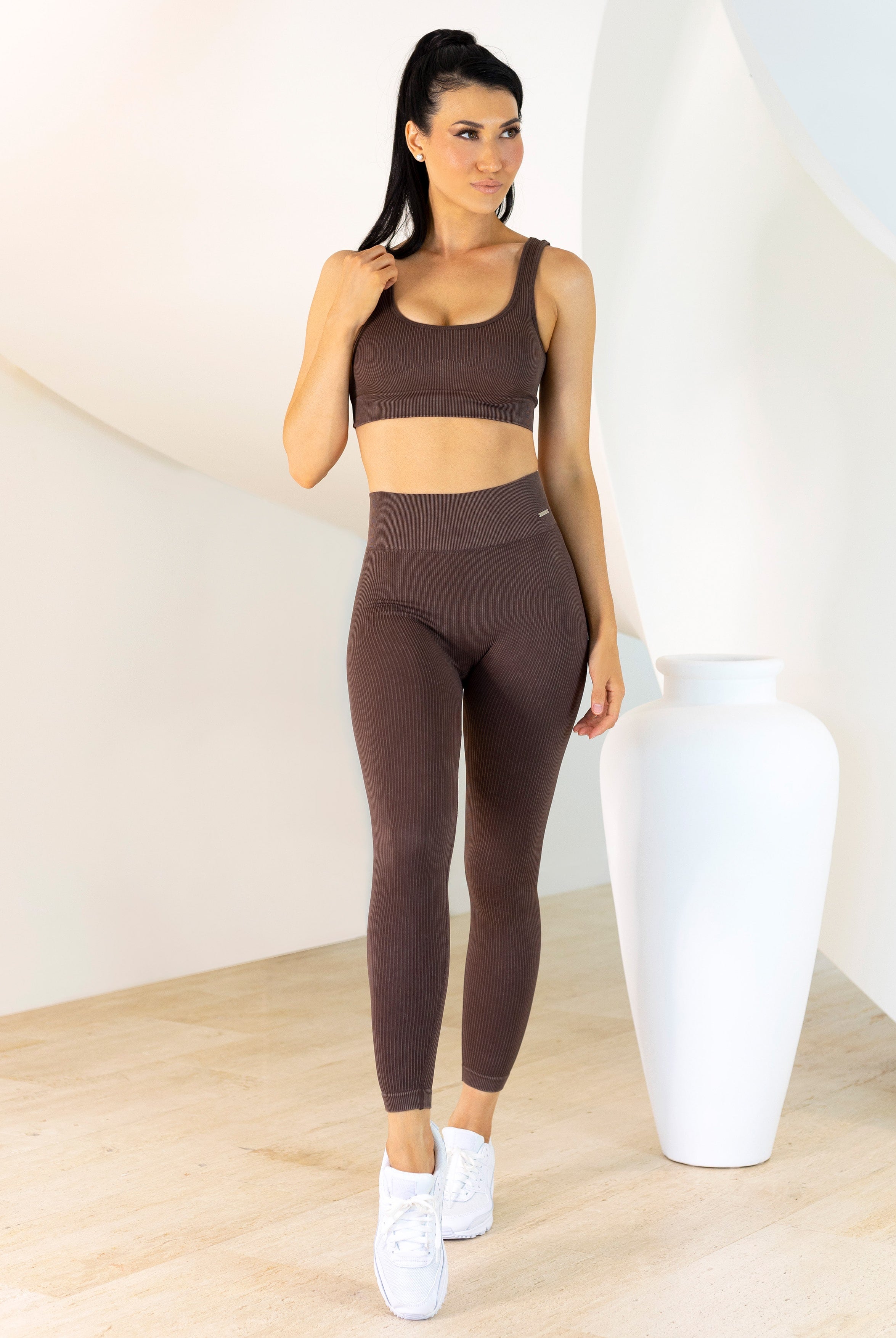 Coffee Seamless Sports Bra | Xahara