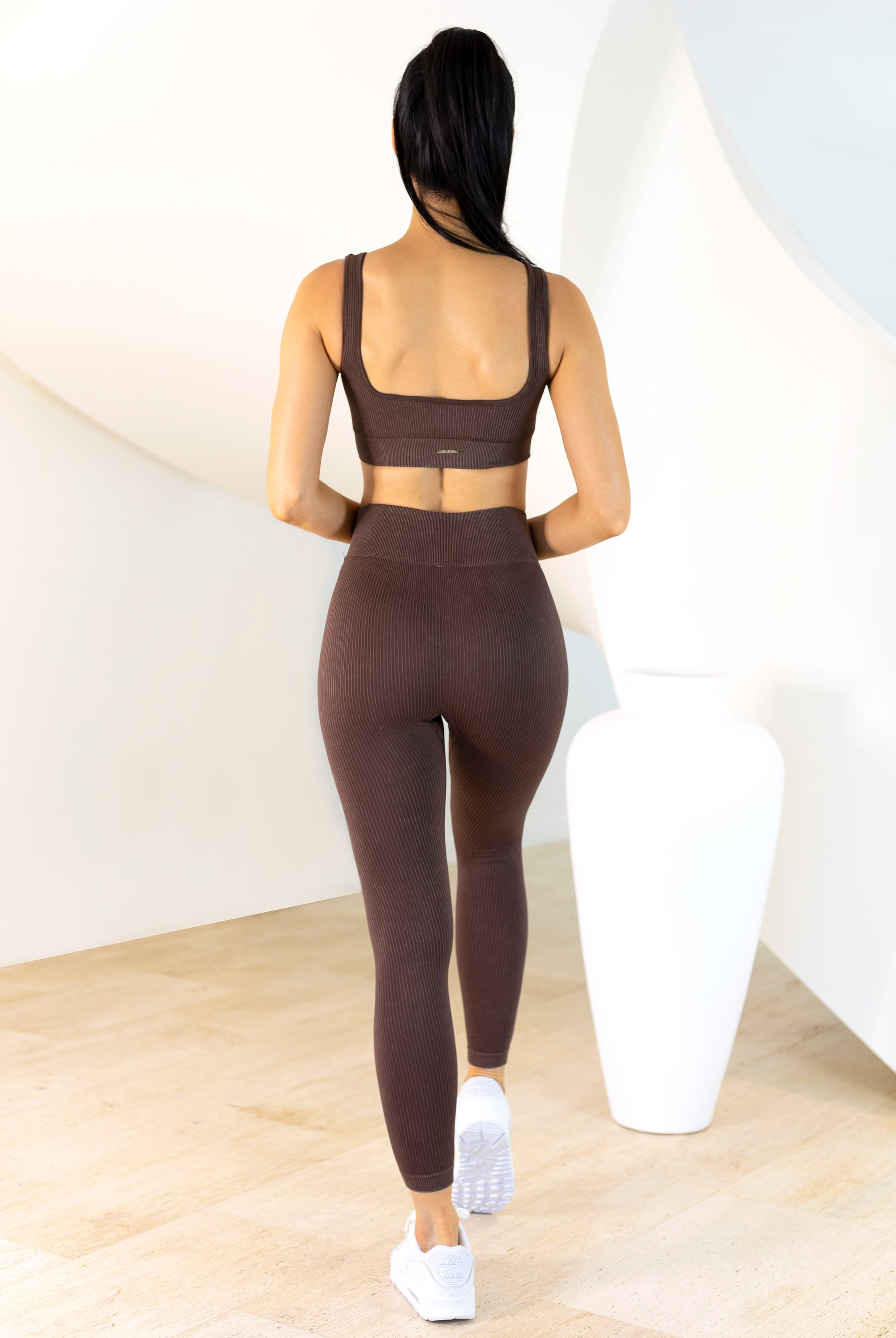 Coffee Seamless Sports Bra | Xahara