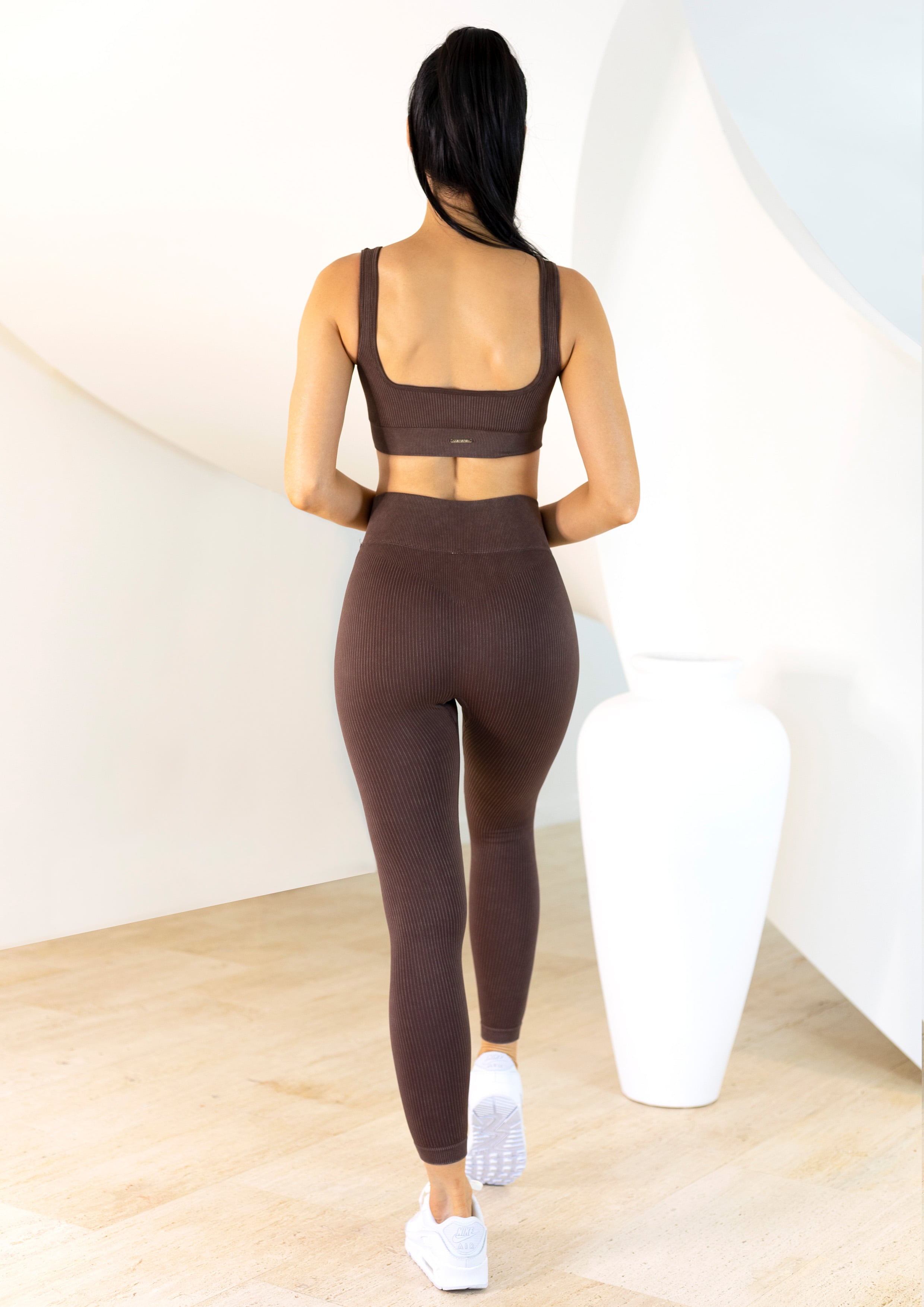 Coffee Seamless Sports Bra | Xahara