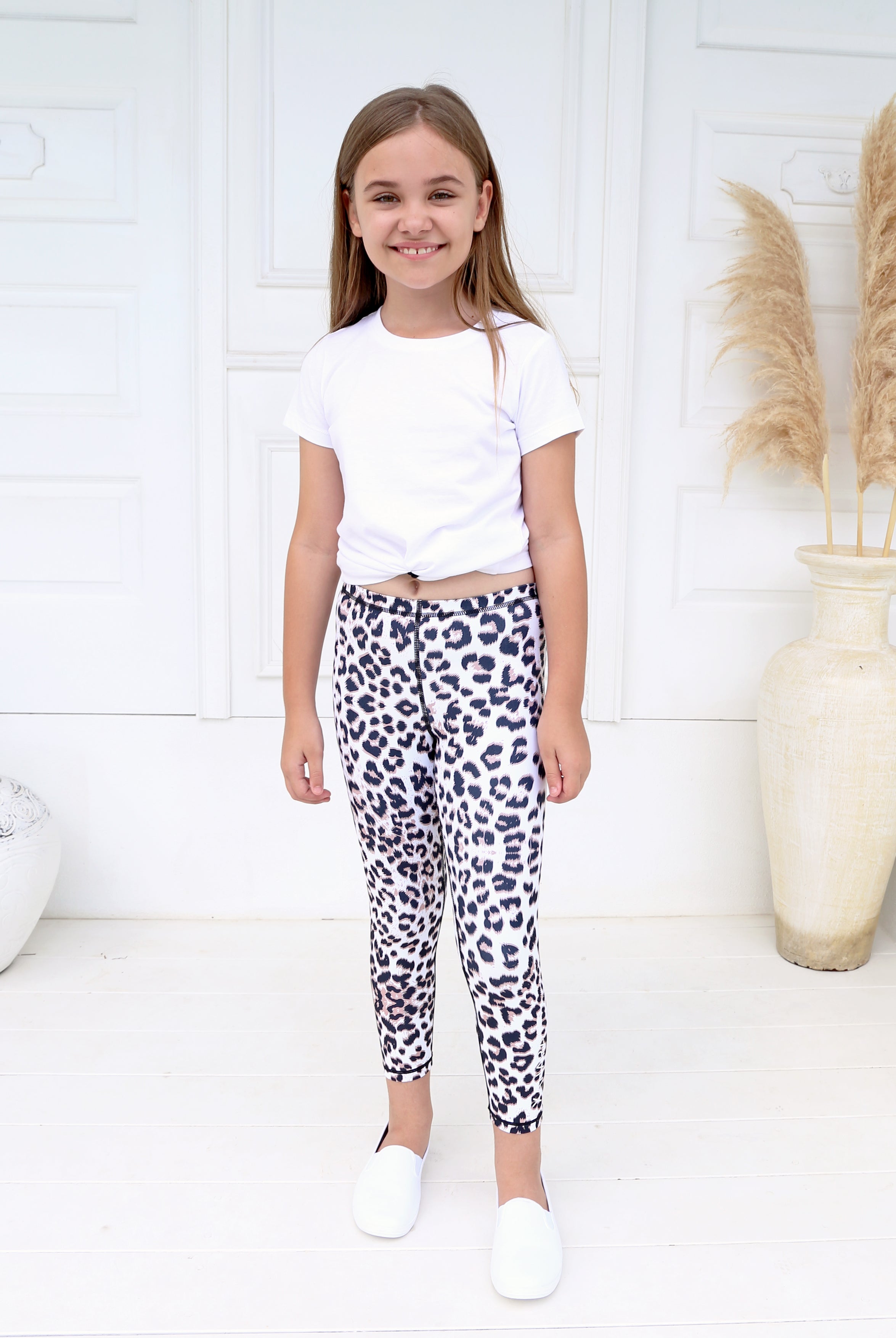 Junior Snow Leopard Leggings - Xahara Activewear