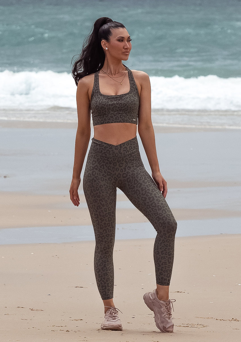 Sofiya Leopard Jacquard Legging and Crop  Athleisure fashion, Performance  activewear, High waisted leggings