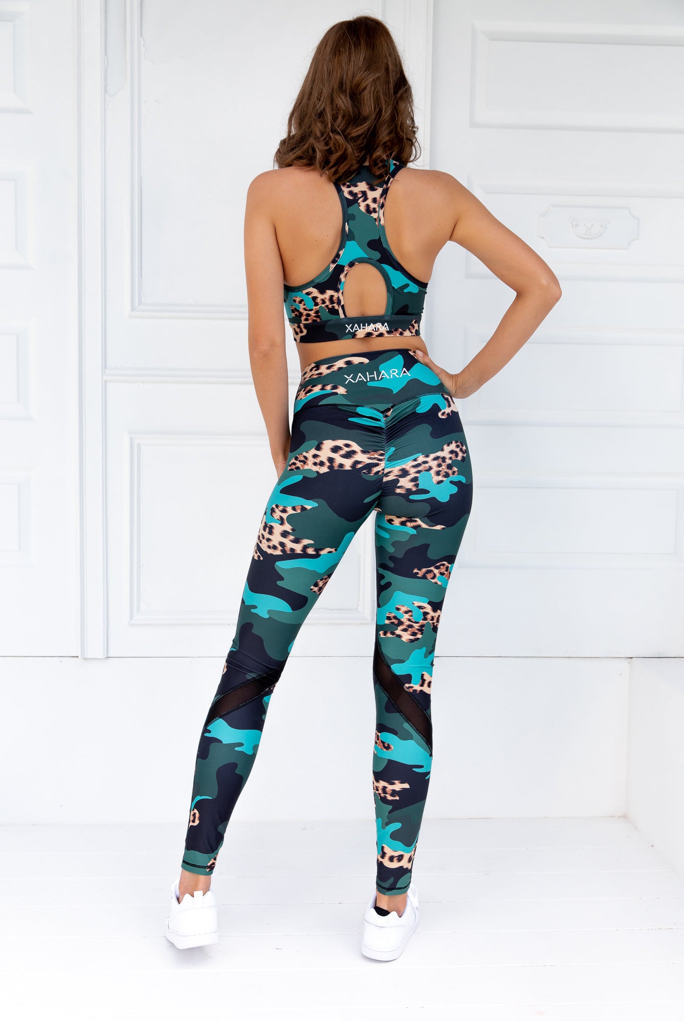 Knockout Khaki Leopard Camo Sports Bra - Xahara Activewear
