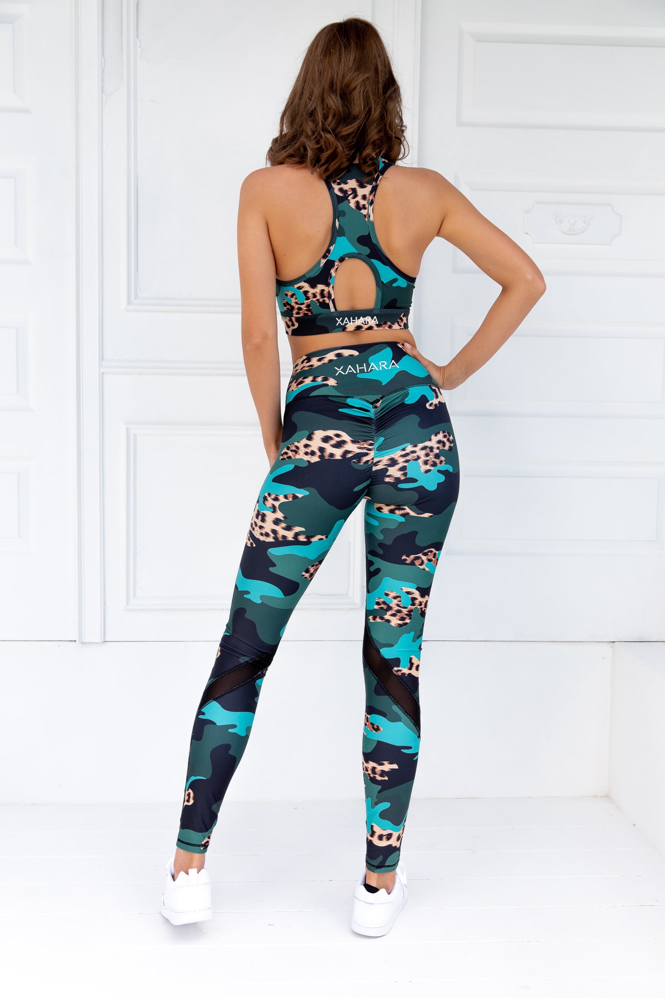 Knockout Khaki Leopard Camo Sports Bra - Xahara Activewear