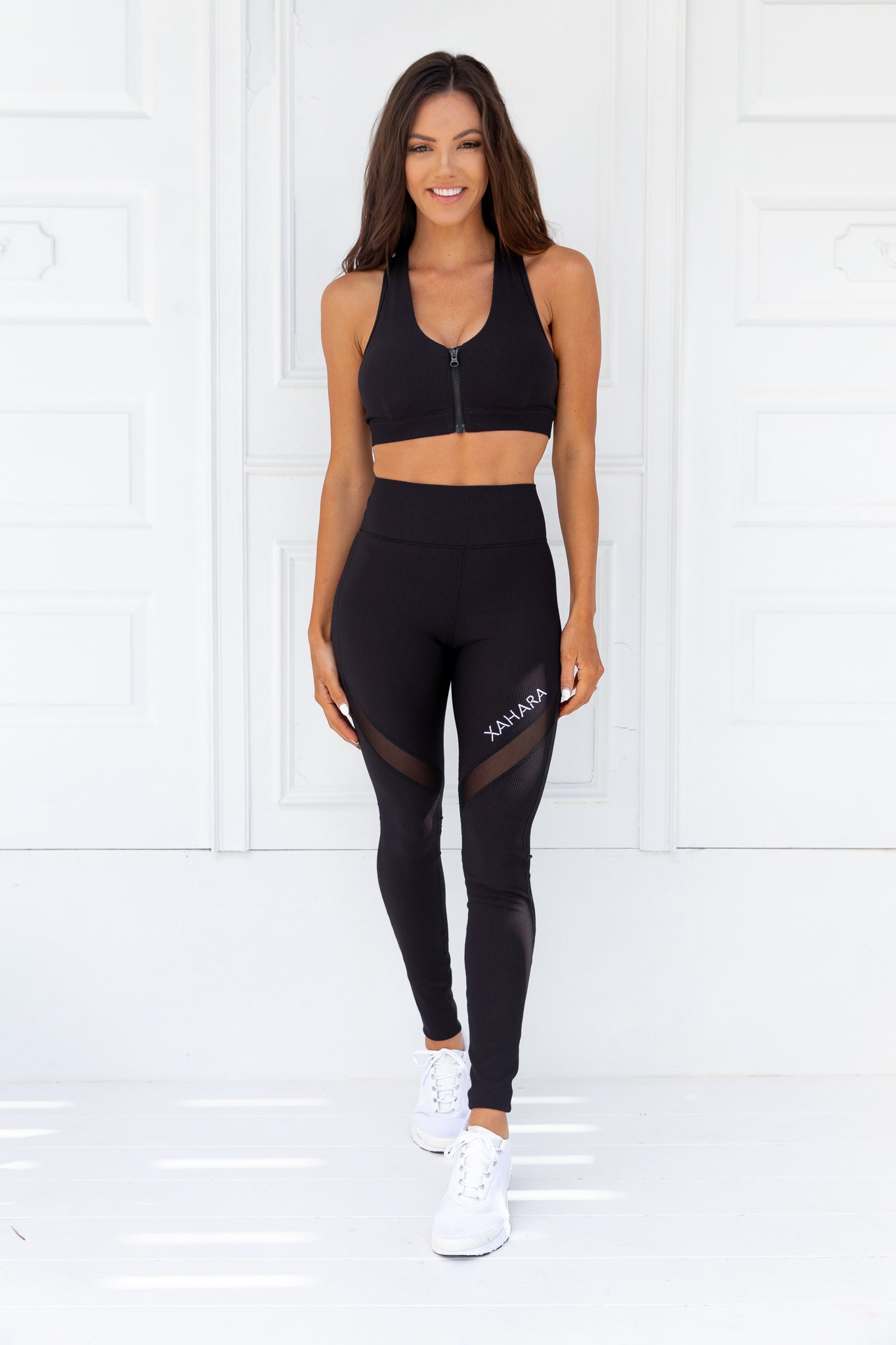 Knockout Black Ribbed Sports Bra - Xahara Activewear