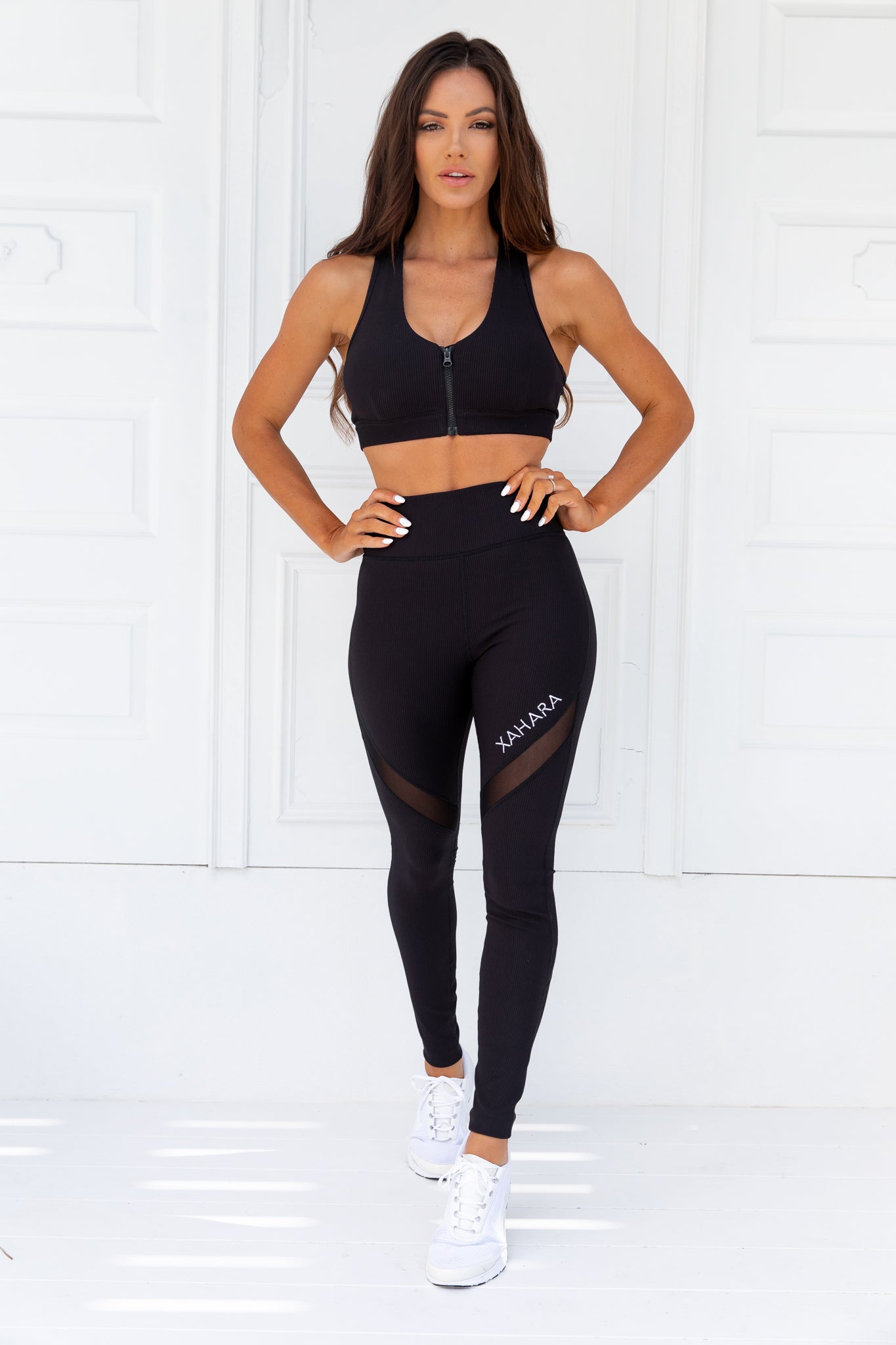 Knockout Black Ribbed Sports Bra - Xahara Activewear