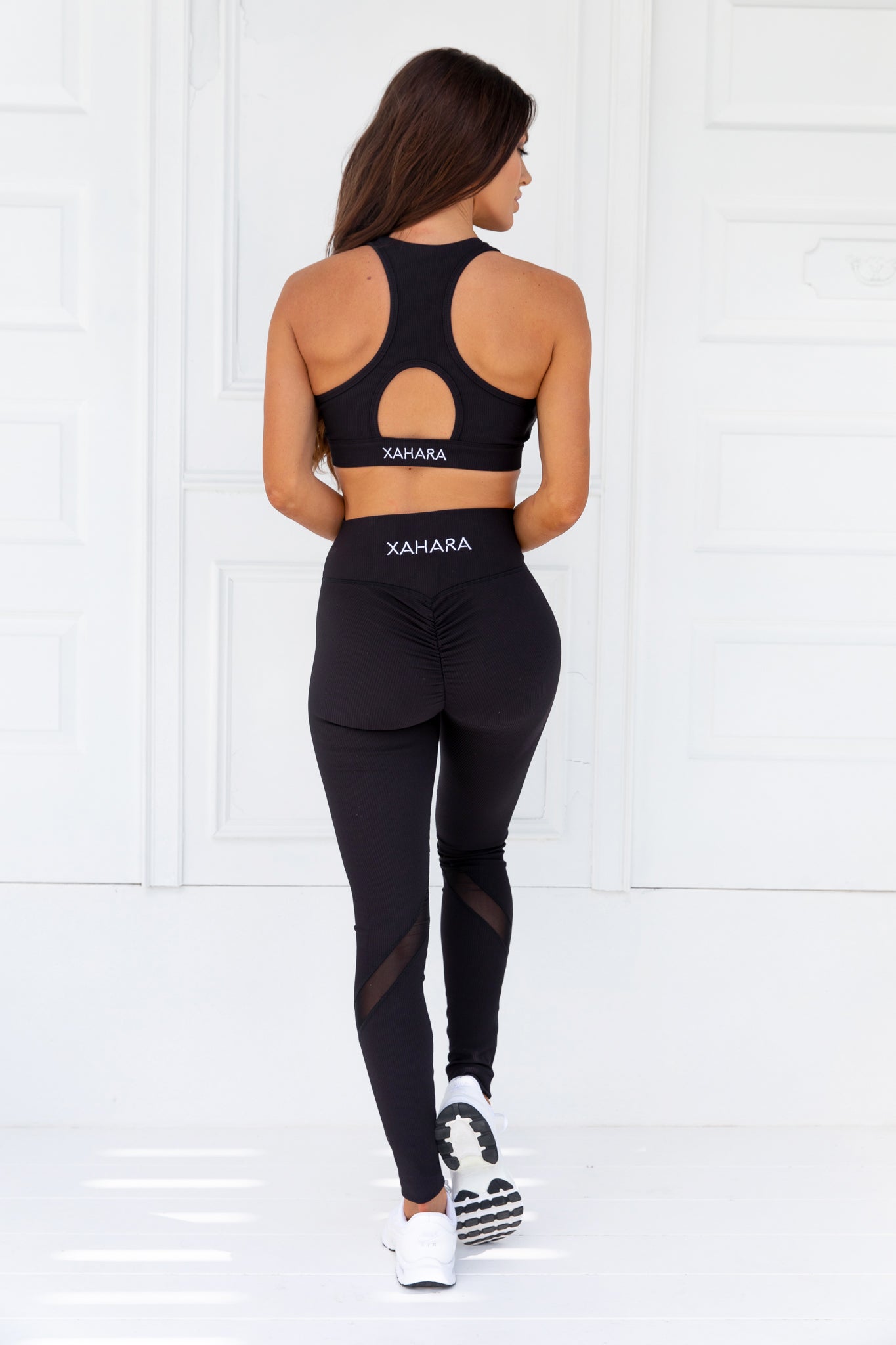 Knockout Black Ribbed Sports Bra - Xahara Activewear
