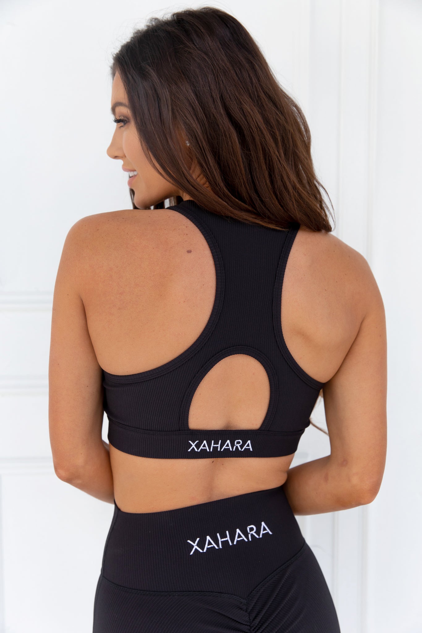 Knockout Black Ribbed Sports Bra - Xahara Activewear