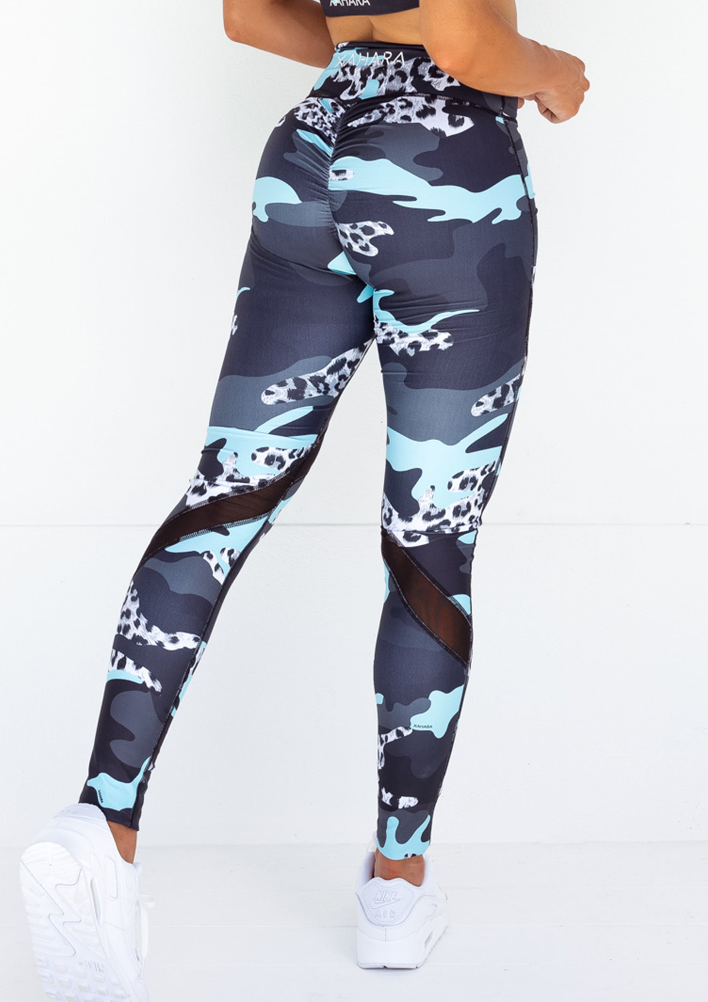 Xahara - Gym, Yoga, Pilates, Camouflage, Sports Bra, Leggings, Booty Scrunch
